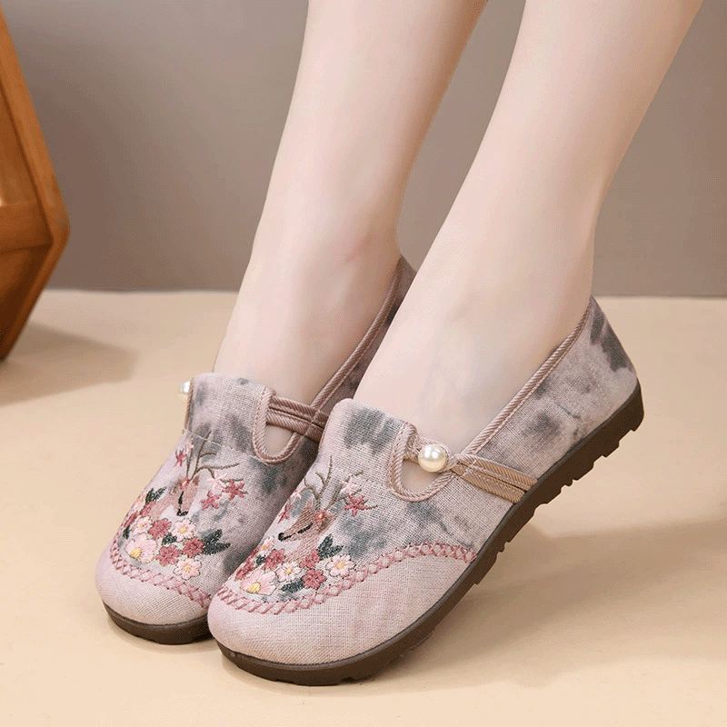 冰絲網紗繡花鞋