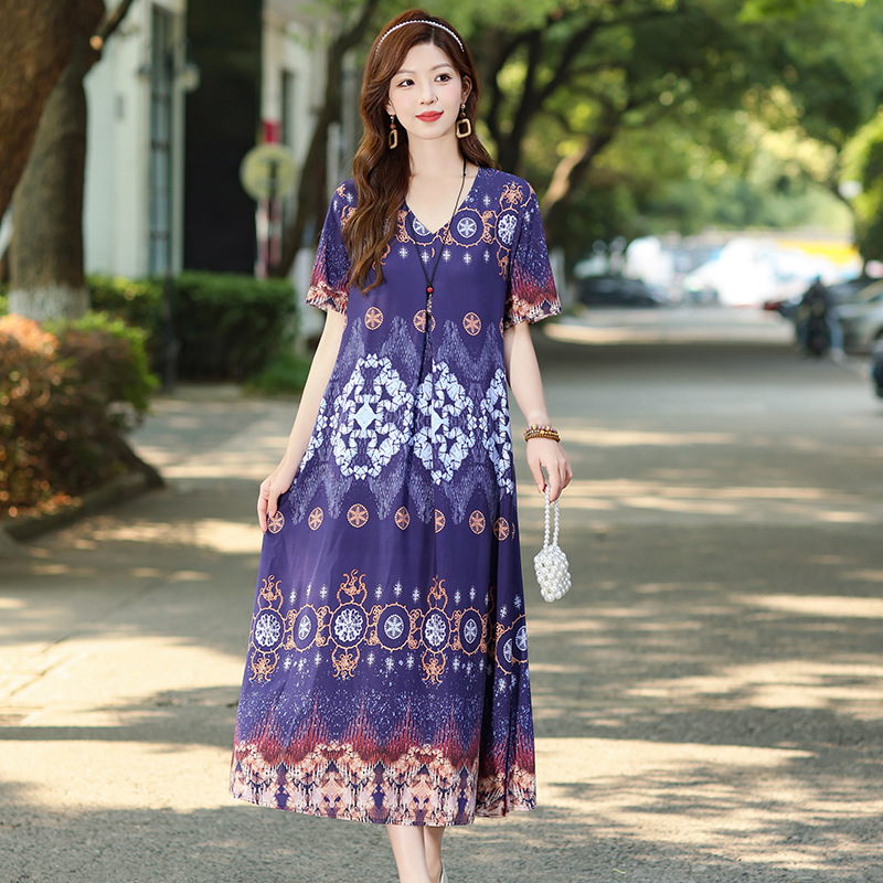 轻奢碎花連衣裙