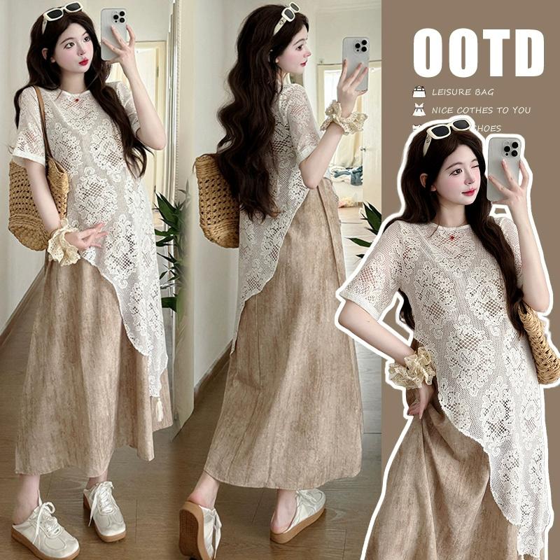 蕾絲疊穿連衣裙