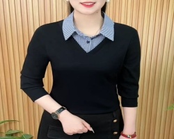 撞色翻領針織衫