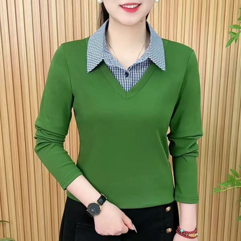 撞色翻領針織衫